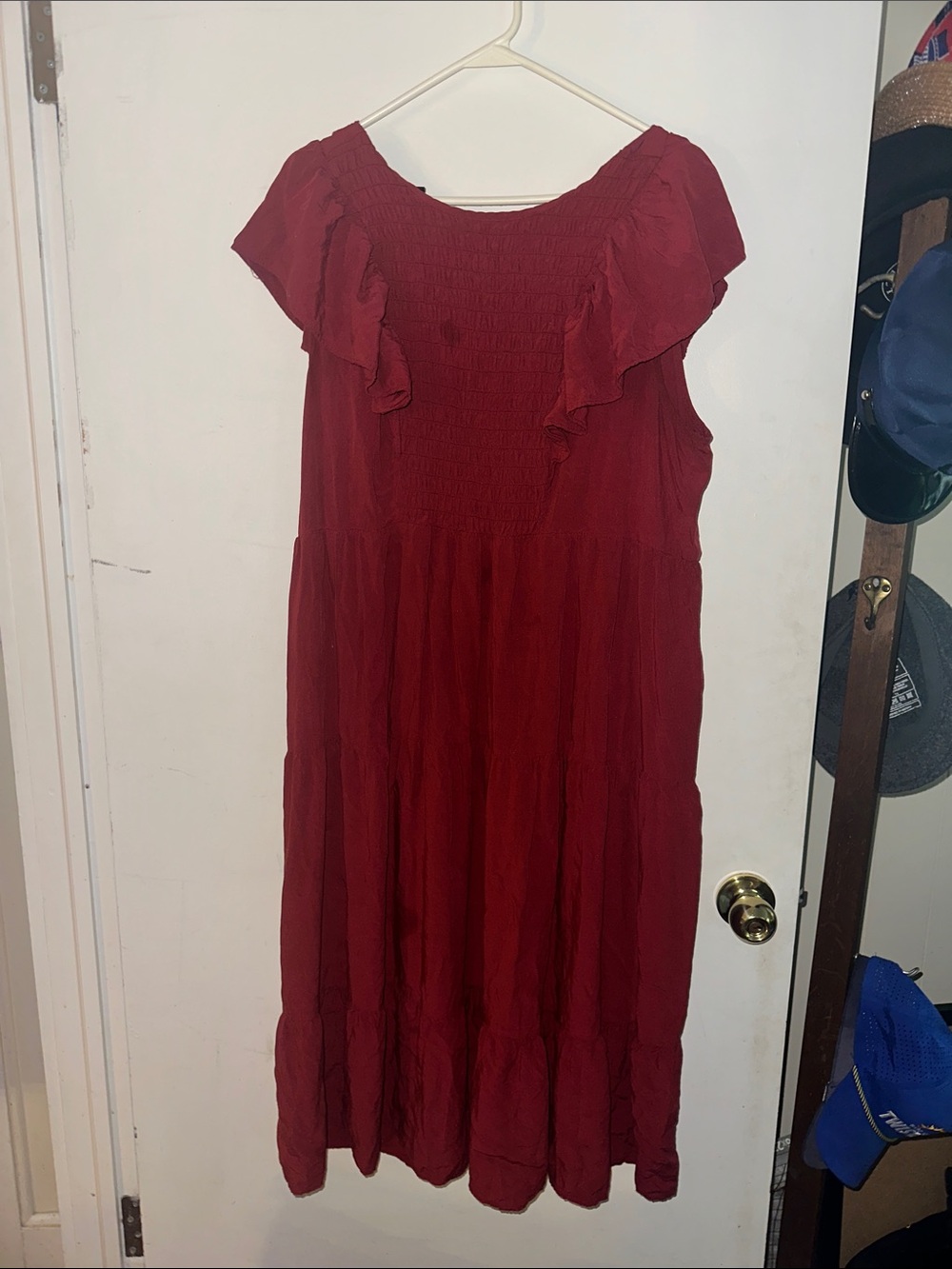 Old Navy Burgundy Ruffle-Sleeve Maxi Dress